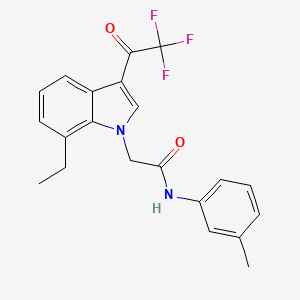 molecular formula C21H19F3N2O2 B11589246 2-[7-ethyl-3-(trifluoroacetyl)-1H-indol-1-yl]-N-(3-methylphenyl)acetamide 