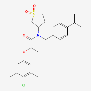 2-(4-chloro-3,5-dimethylphenoxy)-N-(1,1-dioxidotetrahydrothiophen-3-yl)-N-[4-(propan-2-yl)benzyl]propanamide