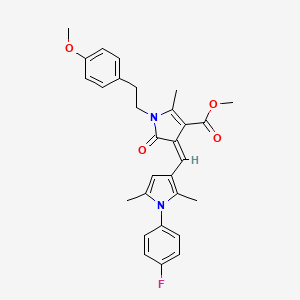 molecular formula C29H29FN2O4 B11589315 methyl (4Z)-4-{[1-(4-fluorophenyl)-2,5-dimethyl-1H-pyrrol-3-yl]methylidene}-1-[2-(4-methoxyphenyl)ethyl]-2-methyl-5-oxo-4,5-dihydro-1H-pyrrole-3-carboxylate 