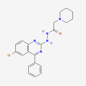 molecular formula C21H22BrN5O B11589329 N'-(6-bromo-4-phenylquinazolin-2-yl)-2-(piperidin-1-yl)acetohydrazide 