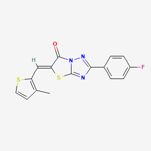 molecular formula C16H10FN3OS2 B11589339 (5Z)-2-(4-fluorophenyl)-5-[(3-methylthiophen-2-yl)methylidene][1,3]thiazolo[3,2-b][1,2,4]triazol-6(5H)-one 