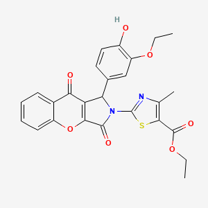 molecular formula C26H22N2O7S B11589349 ethyl 2-[1-(3-ethoxy-4-hydroxyphenyl)-3,9-dioxo-3,9-dihydrochromeno[2,3-c]pyrrol-2(1H)-yl]-4-methyl-1,3-thiazole-5-carboxylate 