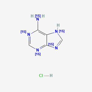molecular formula C₅H₅¹⁵N₅.HCl B1158936 Adenine Hydrochloride-15N5 