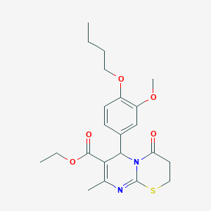 ethyl 6-(4-butoxy-3-methoxyphenyl)-8-methyl-4-oxo-3,4-dihydro-2H,6H-pyrimido[2,1-b][1,3]thiazine-7-carboxylate