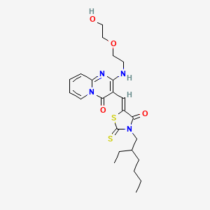 3-{(Z)-[3-(2-ethylhexyl)-4-oxo-2-thioxo-1,3-thiazolidin-5-ylidene]methyl}-2-{[2-(2-hydroxyethoxy)ethyl]amino}-4H-pyrido[1,2-a]pyrimidin-4-one