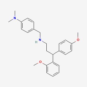 molecular formula C26H32N2O2 B11589389 4-({[3-(2-methoxyphenyl)-3-(4-methoxyphenyl)propyl]amino}methyl)-N,N-dimethylaniline 