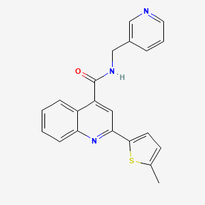 2-(5-methylthiophen-2-yl)-N-(pyridin-3-ylmethyl)quinoline-4-carboxamide