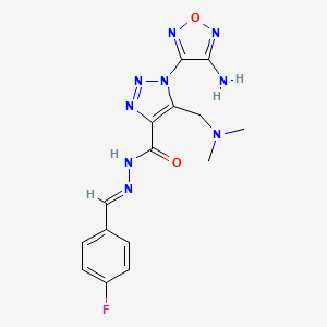 1-(4-amino-1,2,5-oxadiazol-3-yl)-5-[(dimethylamino)methyl]-N'-[(E)-(4-fluorophenyl)methylidene]-1H-1,2,3-triazole-4-carbohydrazide