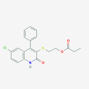 2-[(6-Chloro-2-oxo-4-phenyl-1,2-dihydroquinolin-3-yl)sulfanyl]ethyl propanoate