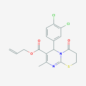 molecular formula C18H16Cl2N2O3S B11589518 prop-2-en-1-yl 6-(3,4-dichlorophenyl)-8-methyl-4-oxo-3,4-dihydro-2H,6H-pyrimido[2,1-b][1,3]thiazine-7-carboxylate 