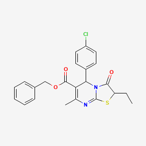 benzyl 5-(4-chlorophenyl)-2-ethyl-7-methyl-3-oxo-2,3-dihydro-5H-[1,3]thiazolo[3,2-a]pyrimidine-6-carboxylate