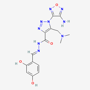 1-(4-amino-1,2,5-oxadiazol-3-yl)-N'-[(E)-(2,4-dihydroxyphenyl)methylidene]-5-[(dimethylamino)methyl]-1H-1,2,3-triazole-4-carbohydrazide