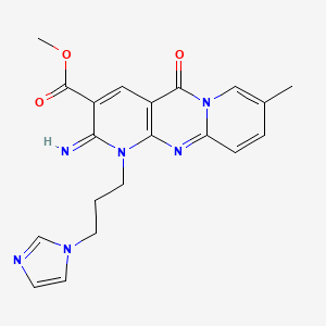 methyl 7-[3-(1H-imidazol-1-yl)propyl]-6-imino-13-methyl-2-oxo-1,7,9-triazatricyclo[8.4.0.0^{3,8}]tetradeca-3(8),4,9,11,13-pentaene-5-carboxylate