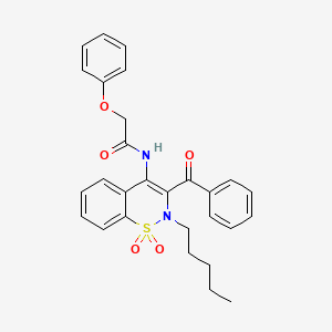 N-(3-benzoyl-1,1-dioxido-2-pentyl-2H-1,2-benzothiazin-4-yl)-2-phenoxyacetamide