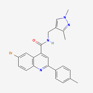 6-bromo-N-[(1,3-dimethyl-1H-pyrazol-4-yl)methyl]-2-(4-methylphenyl)quinoline-4-carboxamide