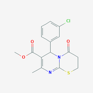 methyl 6-(3-chlorophenyl)-8-methyl-4-oxo-2H,3H,4H,6H-pyrimido[2,1-b][1,3]thiazine-7-carboxylate