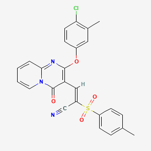 molecular formula C25H18ClN3O4S B11589672 (2E)-3-[2-(4-chloro-3-methylphenoxy)-4-oxo-4H-pyrido[1,2-a]pyrimidin-3-yl]-2-[(4-methylphenyl)sulfonyl]prop-2-enenitrile 