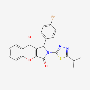 molecular formula C22H16BrN3O3S B11589679 1-(4-Bromophenyl)-2-[5-(propan-2-yl)-1,3,4-thiadiazol-2-yl]-1,2-dihydrochromeno[2,3-c]pyrrole-3,9-dione 