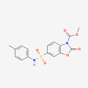 molecular formula C16H14N2O6S B11589699 methyl 6-[(4-methylphenyl)sulfamoyl]-2-oxo-1,3-benzoxazole-3(2H)-carboxylate 