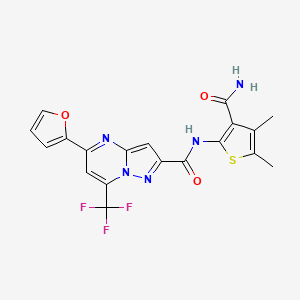 N-(3-carbamoyl-4,5-dimethylthiophen-2-yl)-5-(furan-2-yl)-7-(trifluoromethyl)pyrazolo[1,5-a]pyrimidine-2-carboxamide