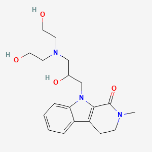 molecular formula C19H27N3O4 B11589780 9-{3-[bis(2-hydroxyethyl)amino]-2-hydroxypropyl}-2-methyl-2,3,4,9-tetrahydro-1H-beta-carbolin-1-one 