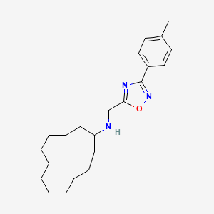 molecular formula C22H33N3O B11589799 N-{[3-(4-methylphenyl)-1,2,4-oxadiazol-5-yl]methyl}cyclododecanamine 