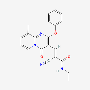 (2E)-2-Cyano-N-ethyl-3-{9-methyl-4-oxo-2-phenoxy-4H-pyrido[1,2-A]pyrimidin-3-YL}prop-2-enamide