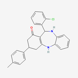 6-(2-Chlorophenyl)-9-(p-tolyl)-5,6,8,9,10,11-hexahydrobenzo[b][1,4]benzodiazepin-7-one