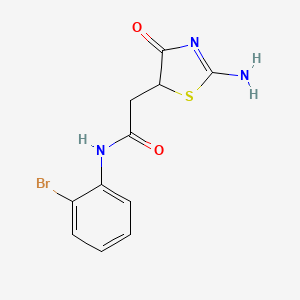 molecular formula C11H10BrN3O2S B11589822 N-(2-bromophenyl)-2-(2-imino-4-oxo-1,3-thiazolidin-5-yl)acetamide 