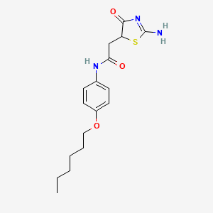 N-[4-(hexyloxy)phenyl]-2-(2-imino-4-oxo-1,3-thiazolidin-5-yl)acetamide