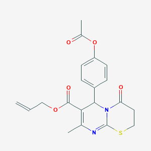 prop-2-en-1-yl 6-[4-(acetyloxy)phenyl]-8-methyl-4-oxo-3,4-dihydro-2H,6H-pyrimido[2,1-b][1,3]thiazine-7-carboxylate