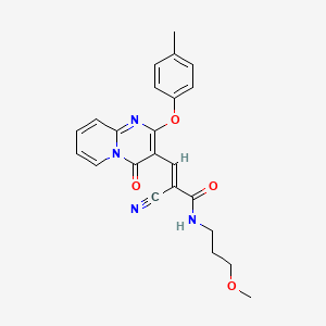 molecular formula C23H22N4O4 B11589869 (2E)-2-cyano-N-(3-methoxypropyl)-3-[2-(4-methylphenoxy)-4-oxo-4H-pyrido[1,2-a]pyrimidin-3-yl]prop-2-enamide 