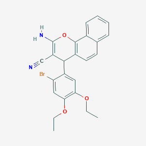 molecular formula C24H21BrN2O3 B11589887 2-amino-4-(2-bromo-4,5-diethoxyphenyl)-4H-benzo[h]chromene-3-carbonitrile 