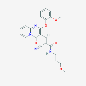 (2E)-2-cyano-N-(3-ethoxypropyl)-3-[2-(2-methoxyphenoxy)-4-oxo-4H-pyrido[1,2-a]pyrimidin-3-yl]prop-2-enamide