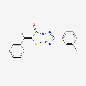 (5Z)-5-benzylidene-2-(3-methylphenyl)[1,3]thiazolo[3,2-b][1,2,4]triazol-6(5H)-one