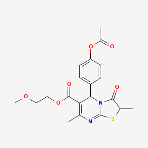 molecular formula C20H22N2O6S B11589911 2-methoxyethyl 5-[4-(acetyloxy)phenyl]-2,7-dimethyl-3-oxo-2,3-dihydro-5H-[1,3]thiazolo[3,2-a]pyrimidine-6-carboxylate 