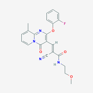 molecular formula C22H19FN4O4 B11589921 (2E)-2-cyano-3-[2-(2-fluorophenoxy)-9-methyl-4-oxo-4H-pyrido[1,2-a]pyrimidin-3-yl]-N-(2-methoxyethyl)prop-2-enamide 