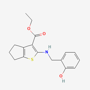 ethyl 2-[(2-hydroxybenzyl)amino]-5,6-dihydro-4H-cyclopenta[b]thiophene-3-carboxylate