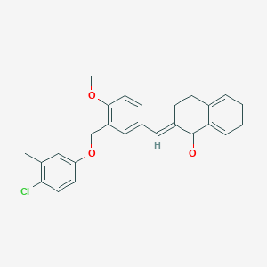 molecular formula C26H23ClO3 B11589948 (2E)-2-{3-[(4-chloro-3-methylphenoxy)methyl]-4-methoxybenzylidene}-3,4-dihydronaphthalen-1(2H)-one 