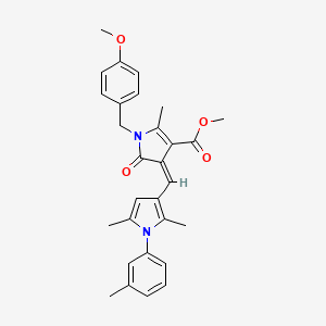 molecular formula C29H30N2O4 B11589956 methyl (4Z)-4-{[2,5-dimethyl-1-(3-methylphenyl)-1H-pyrrol-3-yl]methylidene}-1-(4-methoxybenzyl)-2-methyl-5-oxo-4,5-dihydro-1H-pyrrole-3-carboxylate 