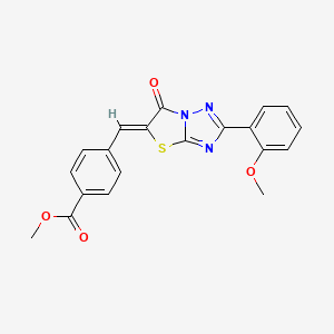 molecular formula C20H15N3O4S B11589957 methyl 4-{(Z)-[2-(2-methoxyphenyl)-6-oxo[1,3]thiazolo[3,2-b][1,2,4]triazol-5(6H)-ylidene]methyl}benzoate 