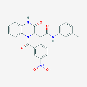 molecular formula C24H20N4O5 B11589965 N-(3-methylphenyl)-2-[1-(3-nitrobenzoyl)-3-oxo-2,4-dihydroquinoxalin-2-yl]acetamide 