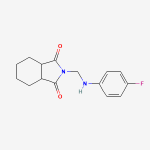 molecular formula C15H17FN2O2 B11589971 2-{[(4-fluorophenyl)amino]methyl}hexahydro-1H-isoindole-1,3(2H)-dione 