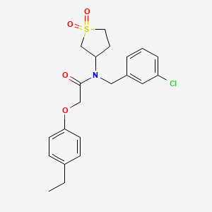 molecular formula C21H24ClNO4S B11589997 N-(3-chlorobenzyl)-N-(1,1-dioxidotetrahydrothiophen-3-yl)-2-(4-ethylphenoxy)acetamide 