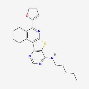 8-(furan-2-yl)-N-pentyl-11-thia-9,14,16-triazatetracyclo[8.7.0.02,7.012,17]heptadeca-1,7,9,12,14,16-hexaen-13-amine