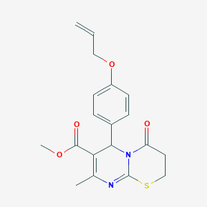 methyl 8-methyl-4-oxo-6-[4-(prop-2-en-1-yloxy)phenyl]-3,4-dihydro-2H,6H-pyrimido[2,1-b][1,3]thiazine-7-carboxylate