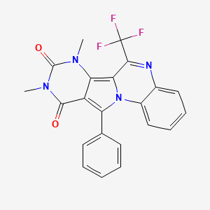 molecular formula C22H15F3N4O2 B11590036 12,14-dimethyl-17-phenyl-9-(trifluoromethyl)-1,8,12,14-tetrazatetracyclo[8.7.0.02,7.011,16]heptadeca-2,4,6,8,10,16-hexaene-13,15-dione 