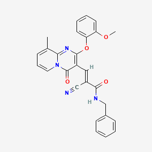 molecular formula C27H22N4O4 B11590045 (2E)-N-benzyl-2-cyano-3-[2-(2-methoxyphenoxy)-9-methyl-4-oxo-4H-pyrido[1,2-a]pyrimidin-3-yl]prop-2-enamide 