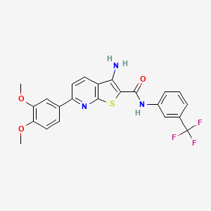 3-amino-6-(3,4-dimethoxyphenyl)-N-[3-(trifluoromethyl)phenyl]thieno[2,3-b]pyridine-2-carboxamide