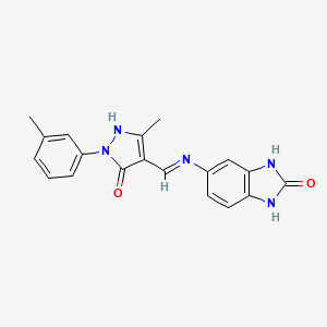 (4Z)-4-{[(2-hydroxy-1H-benzimidazol-6-yl)amino]methylene}-5-methyl-2-(3-methylphenyl)-2,4-dihydro-3H-pyrazol-3-one